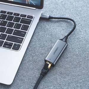 Ugreen išorinis tinklo adapteris RJ45 - USB Type C (1000 Mbps / 1 Gbps) Gigabit Ethernet pilkas (CM199)