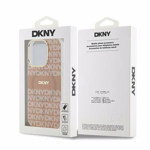 DKNY IML Mono ir juostelės Magnetinis dėklas iPhone 15 Pro - rožinė