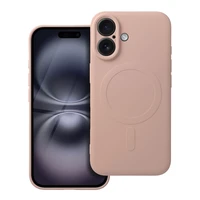 Silikoninis magnetinis dėklas telefonui, suderinamas su MagSafe, skirtas iPhone 16, rožinis