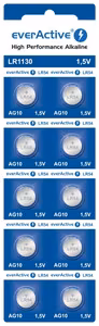 Мини щелочные батарейки everActive G10 LR1130 LR54 10 шт.