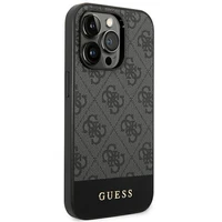 Guess GUHCP14XG4GLGR iPhone 14 Pro Max 6.7" pilkas/pilkas kietas dėklas 4G Stripe kolekcija