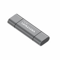 Vention CCHH0 kortelių skaitytuvas USB Type-A/USB Type-C/Micro-USB Pilka