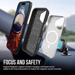 Dėklas Perfectionists Triangle Mag Case Apple iPhone 15 sidabrinis
