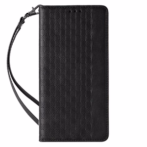 Magnetinis dirželio dėklas iPhone 12 Pro Max piniginė + mini pakabukas juodas