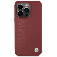 BMW silikoninis didelis logotipas magnetinis dėklas telefonui iPhone 15 Pro - raudonas