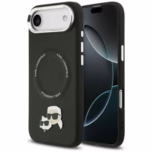 KARL LAGERFELD dėklas telefonui IPHONE 17 Air, suderinamas su magnetiniu MagSafe (KLHMP17MPSMLRKCK, PU K&C PINS) juodas