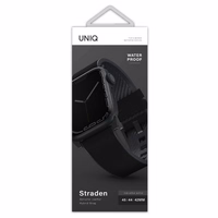 Uniq Straden odinis Hybrid dirželis skirtas Apple Watch 1/2/3/4/5/6/7/8/SE/SE2/Ultra 42/44/45/49mm - juodas