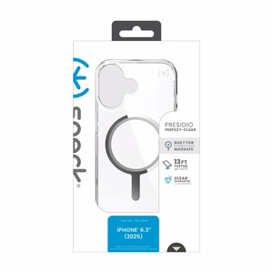 Speck Presidio Perfect Clear MagSafe - iPhone 17 dėklas (Clear / sidabrinis)