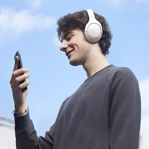 QCY H3 Lite Over-Ear Headphones with ANC and Bluetooth 5.3 - White