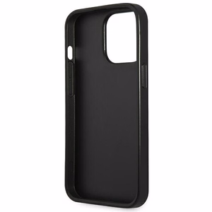 Guess GUHCP14LPSATLK iPhone 14 Pro 6.1 "juodas/juodas kietas dėklas SaffianoTriangle Logo