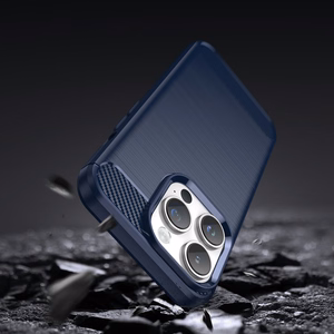 Karboninis dėklas iPhone 14 Pro Max - gelio nugaros dangtis, mėlynos spalvos