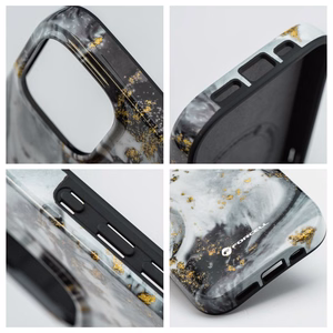 FORCELL F-PROTECT Mirage, karinio lygio dėklas su MagSafe, suderinamas su IPHONE 15 PRO MAX sidabrinis rūkas