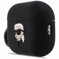Karl Lagerfeld Silicone Karl Head 3D deklas AirPods Pro 3 - juodas