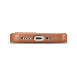 iCarer Dėklas Odinis viršelis iPhone 14 Plus rudas (suderinamas su MagSafe)