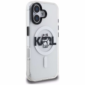 Karl Lagerfeld IML Choupette Sketch Logo Magnetinis dėklas telefonui iPhone 17 - skaidrus