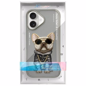 Nimmy Akiniai Kietas šuo dėklas telefonui iPhone 16 - pilkas