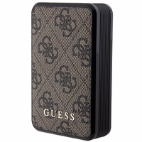 Guess Išorinė baterija 18W GUPB10DP4GEGW 10000mAh ruda/ruda 4G Odinis Metalinis Logotipas