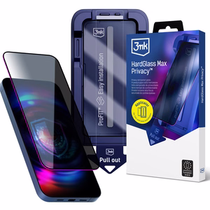 3mk HardGlass Max Privacy 9H grūdintas stiklas su privatumo filtru, skirtas iPhone 15 Pro