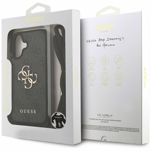 "Guess 4G Big Logo Cord Stap Crossbody" dėklas iPhone 17 - juodas