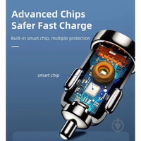 Automobilinis įkroviklis Essager "Turbo Dual" mėlynas 18W (2xQC3.0)