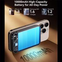 Išorinė baterija Joyroom "JR-PBM02 3in1" juoda 10000mAh (Belaidis įkrovimas 15W)