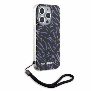 Karl Lagerfeld zebras su virvele dėklas telefonui iPhone 15 Pro Max - violetinė