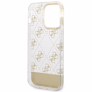 Guess GUHCP14XHG4MHG iPhone 14 Pro Max 6.7" auksinis / auksinis dėklas telefonui (m) su 4G rašinio šrifto dizainu