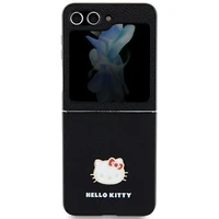 Hello Kitty Metal Logo Kitty Head dėklas Samsung Galaxy Z Flip 5 - juodas