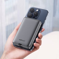 Magnetinė išorinė baterija Acefast M10 2x USB-C PD 30W su 15W belaide įkrova ir USB-C laidu (juoda)