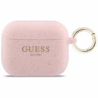 Guess Silikoninis Glitter Ring Dėklas for AirPods Pro 3 - rožinis