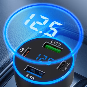 Įkroviklis automobilinis Wozinsky (WDCCB) (2xUSB 2xUSB-C 3A) 50W juodas