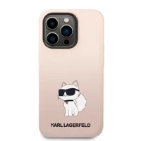 Karl Lagerfeld Silicone Choupette dėklas telefonui iPhone 14 Pro Max - rožinis