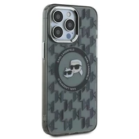 Karl Lagerfeld IML Monograma Karl & Choupette Head MagSafe dėklas iPhone 15 Pro Max - juodas