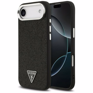 Guess Blizgus Trikampio Logotipas Magnetinis dėklas telefonui iPhone 17 Air - juodas