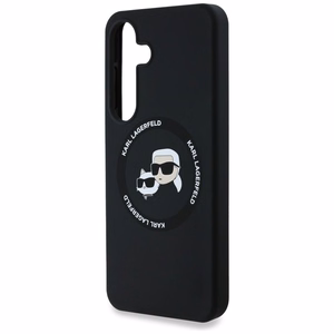 Karl Lagerfeld silikoninis dėklas telefonui Double Heads ir Circle MagSafe Samsung Galaxy S25 juodas