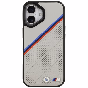 BMW M Tricolor Metal Logo MagSafe dėklas telefonui iPhone 17 - pilkas