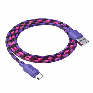 Кабель USB A - USB C Hoco 3A 1 м X116 градиент фиолетовый