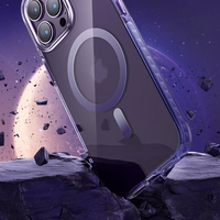 Kingxbar PQY Ice Crystal Series magnetinis dėklas telefonui iPhone 14 Plus MagSafe sidabrinis