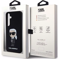 Karl Lagerfeld silikoninis Ikonik dėklas telefonui Samsung Galaxy S24 - juodas