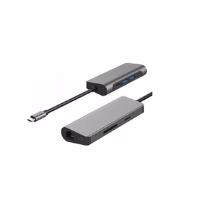 Gigabyte USB-C 7-in-1 – docking station with 1× HDMI, RJ45, SD/microSD, USB 3.0-A, USB-C and 3.5 mm ports, 24-month warranty