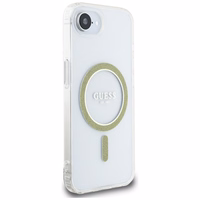 Guess IML Glitter Circle Magnetinis dėklas telefonui iPhone 16e - skaidrus