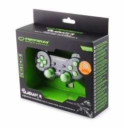 Esperanza EGG108G žaidimų valdiklis Juoda, Žalia USB 2.0 Žaidimų pultelis Analoginis / skaitmeninis PC, Playstation 3
