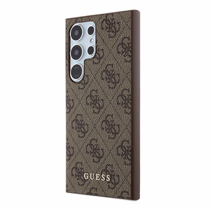 Guess 4G Metal Gold Logo dėklas telefonui Samsung Galaxy S24 Ultra - rudas