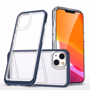 Чехол Clear 3in1 для iPhone 14 Plus силиконовый с рамкой синий