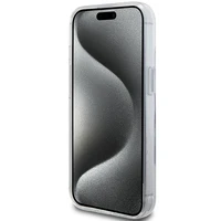 Karl Lagerfeld KLHMP15SHMRSCHH iPhone 15 6.1" baltas/baltas kietas dėklas su žiediniu stovu Choupette Head Magnetinis