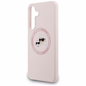 Karl Lagerfeld Silicone Karl & Choupette Heads MagSafe deklas Samsung Galaxy S25 FE - rozinis