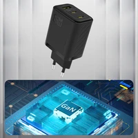 Dudao A29 65W GaN sieninis įkroviklis 2 x USB-C + 1 x USB-A - juodas