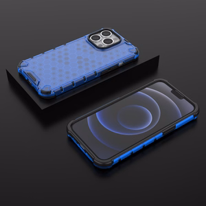 Honeycomb Case šarvu dangtelis su TPU buferiu iPhone 13 Pro mėlynas