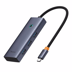 5-in-1 šakotuvas Baseus UltraJoy Series USB-C į HDMI4K@30Hz+3xUSB 3.0+1xPD (pilkas)