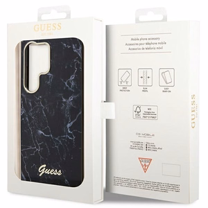 Guess GUHCS23LPCUMAK S23 Ultra S918 juodas/juodas kietas dėklas Marble